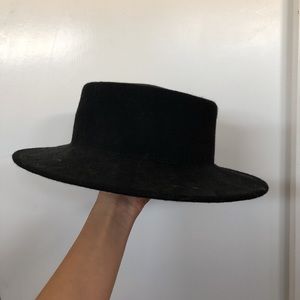 Black wide brim hat
